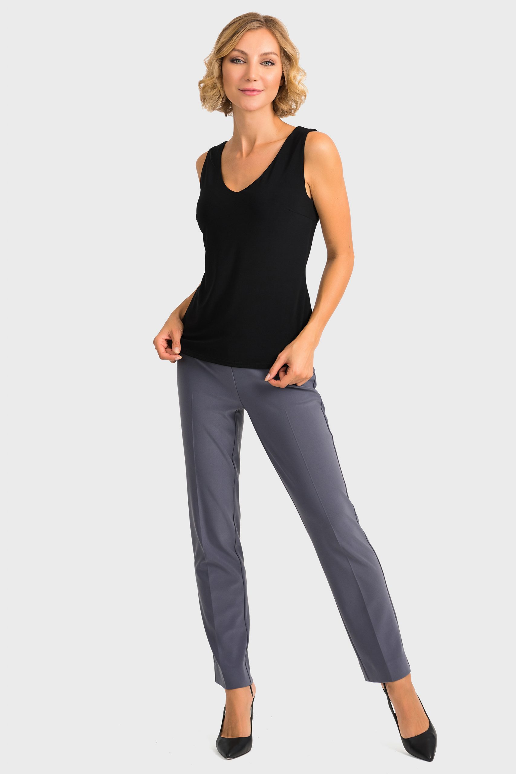 Joseph Ribkoff - Pantalons Confort Basiques * Beige Sable ou Gris smokey grey ou Kaki bonzai - 144092 – Image 5