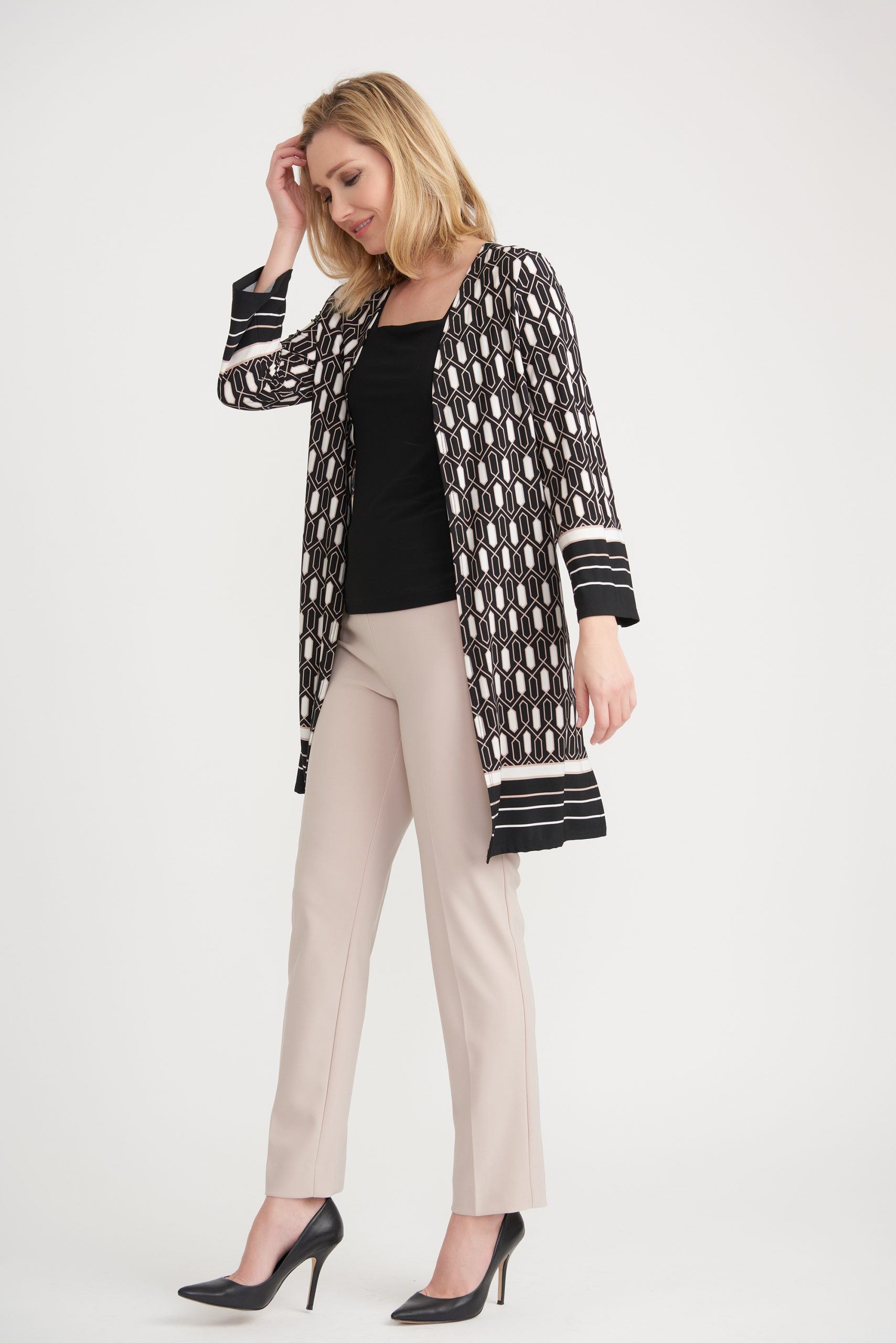 Joseph Ribkoff - Pantalons Confort Basiques * Beige Sable ou Gris smokey grey ou Kaki bonzai - 144092 – Image 3