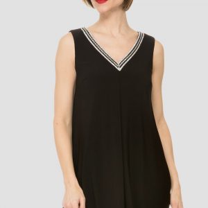 Joseph Ribkoff - Robe Tunique sans manches avec Strass * Noir - 191077