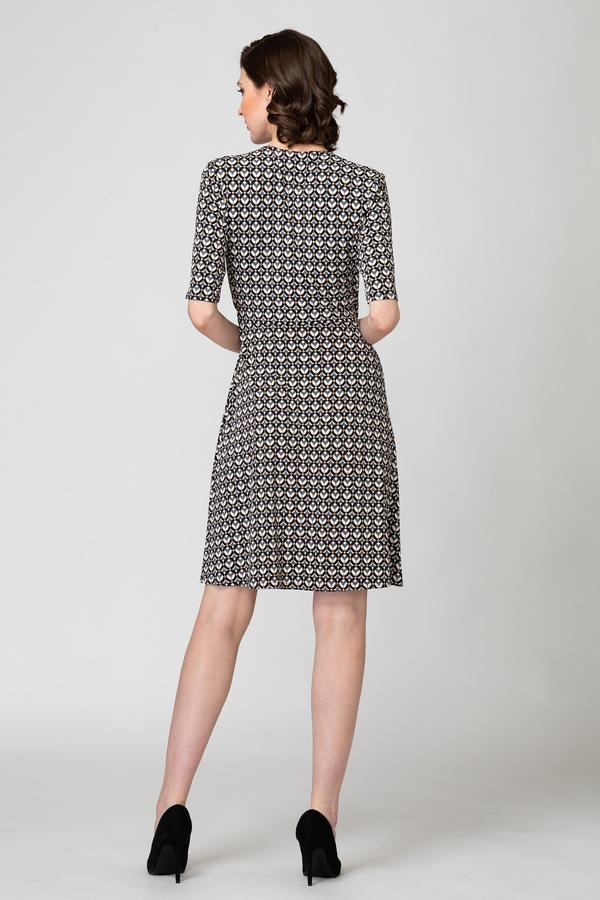 Joseph Ribkoff - Robe Manches Courtes Imprimée Faux Porte-feuille * Noir/Gris/Beige - 193684 – Image 4