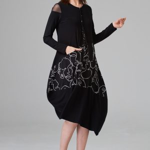 Joseph Ribkoff - Robe longue * Noir/Vanille - 201285