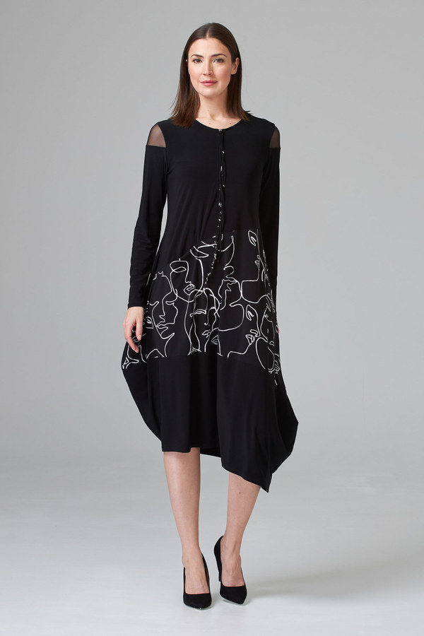 Joseph Ribkoff - Robe longue * Noir/Vanille - 201285 – Image 4