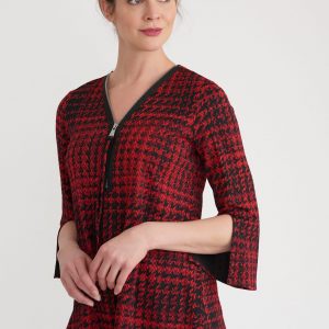 Joseph Ribkoff - Tunique zippée * Noir et rouge - 203511