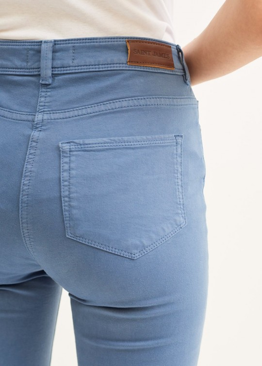 Saint James - Pantalon satin 5 poches taille haute * Mimosa couleur MACADAM ou ROUILLE - 3101 – Image 4
