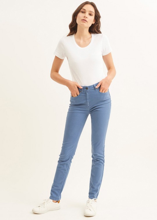 Saint James - Pantalon satin 5 poches taille haute * Mimosa couleur MACADAM ou ROUILLE - 3101 – Image 3