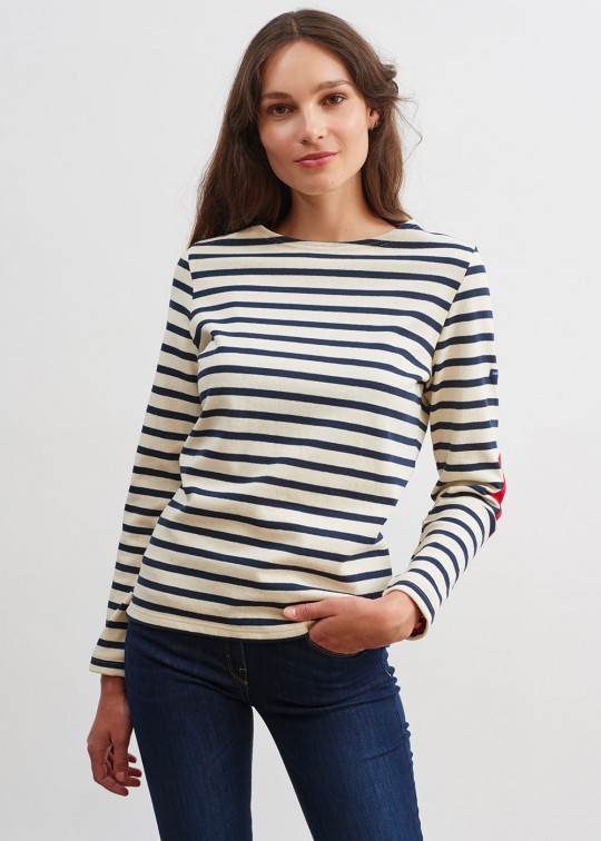 Saint James - Marinière "I Love Stripes" en jersey de coton lourd * Vaujany Ecru/Marine - Marine/Ecru - 8649 – Image 2