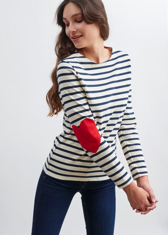 Saint James - Marinière "I Love Stripes" en jersey de coton lourd * Vaujany Ecru/Marine - Marine/Ecru - 8649 – Image 3