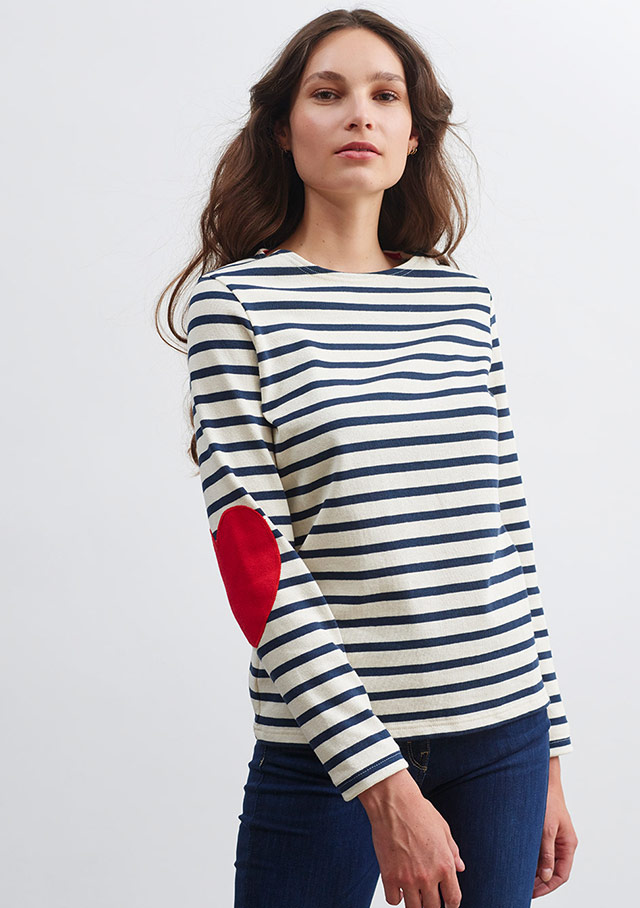Saint James - Marinière "I Love Stripes" en jersey de coton lourd * Vaujany Ecru/Marine - Marine/Ecru - 8649 – Image 5