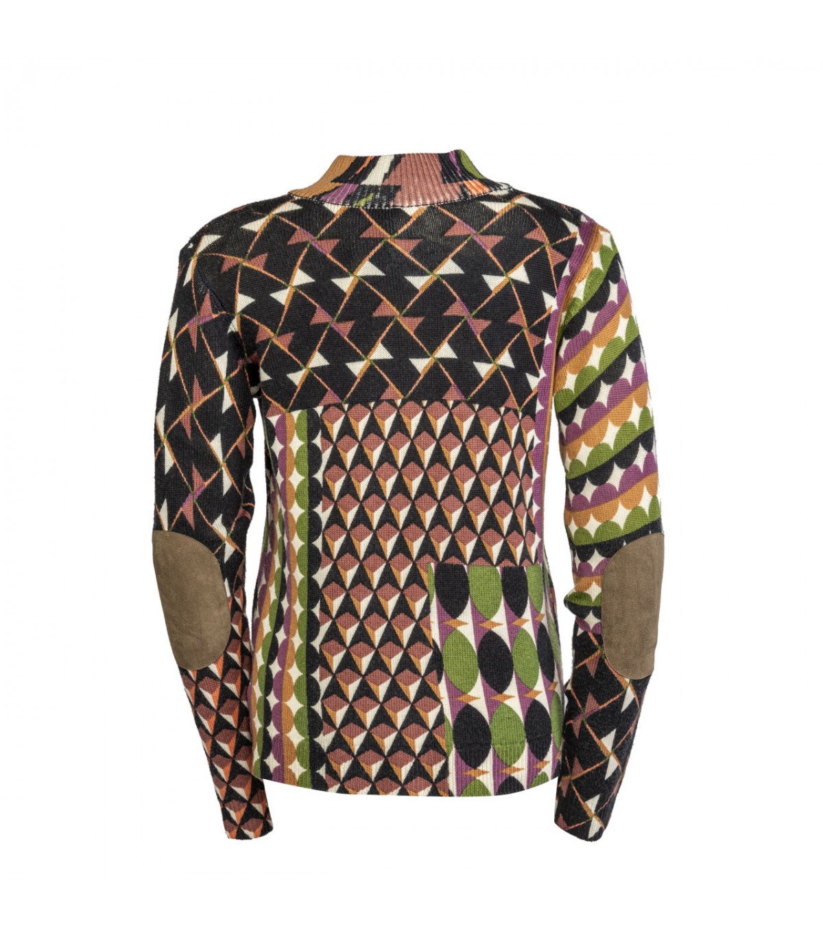 Jei's - Veste - Pure Laine Mérinos Extra Fine * Noir/Vert/Caramel/Ecru - P143 – Image 2
