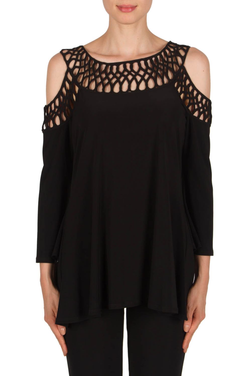 Top Tunique Noir Épaules Découvertes - Taille 36/38, Neuf Sans Étiquettes