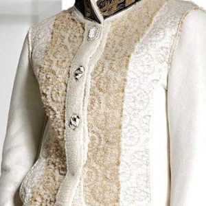 ELISA CAVALETTI  - Veste en tissu aspect suédine * Ecru - ELW168015402