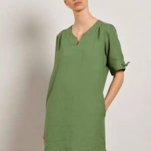 Robe lin col tunisien jonc