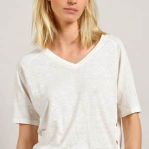 T-shirt lin col V
