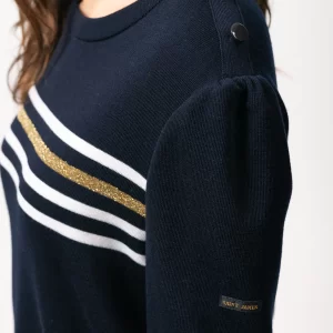 Pull Saint James Courchevel Laine 0783 Navy/Blanc/Champagne