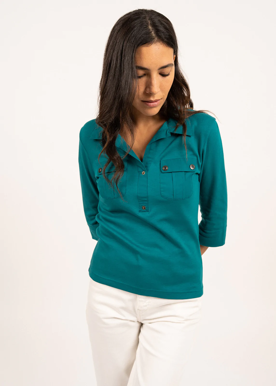 Polo Saint James Oléron 5689-7J Émeraude – Image 2