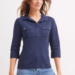 Polo Saint James Oleron Coton 5689 Marine