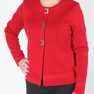 Cardigan Marin Saint James laine Mestras - 9308-04 rouge tulipe